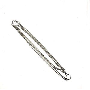 Vintage Long Double Necklace Silver Chain